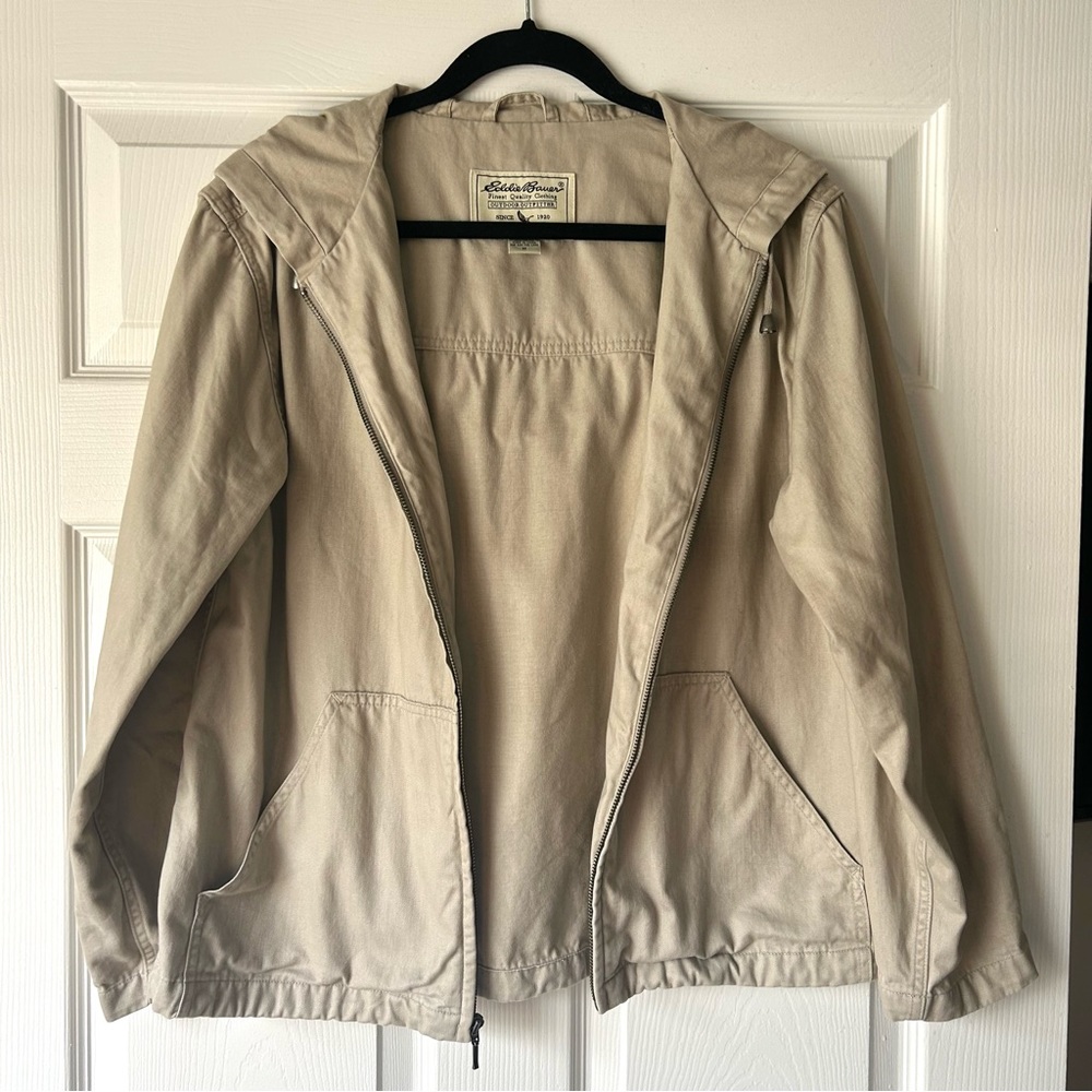 Eddie Bauer Cargo Khaki Utility Jacket Medium